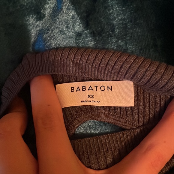 Aritzia Babaton Gray/Navy Bodycon Midi Dress - Picture 8 of 8